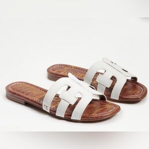 Sam Edelman Bay Slide Sandal White Leather 8W